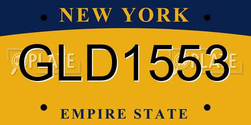 GLD1553 New York License Plate