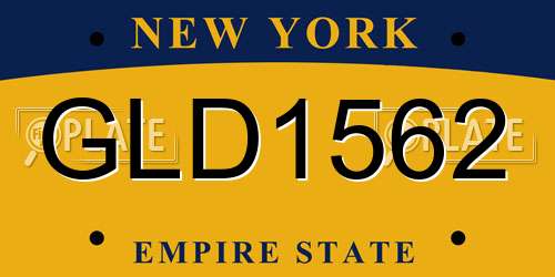 GLD1562 New York License Plate