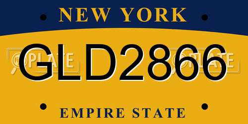 GLD2866 New York License Plate