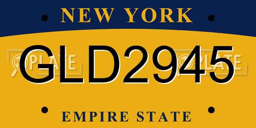 GLD2945 New York License Plate