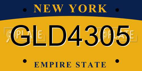 GLD4305 New York License Plate