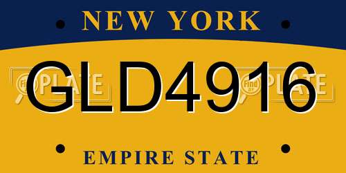GLD4916 New York License Plate