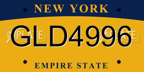 GLD4996 New York License Plate