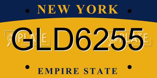 GLD6255 New York License Plate