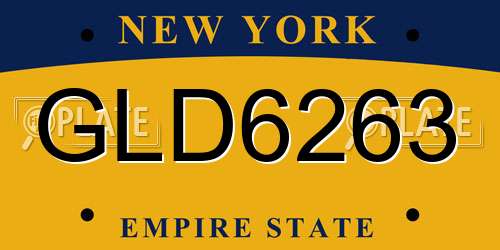 GLD6263 New York License Plate