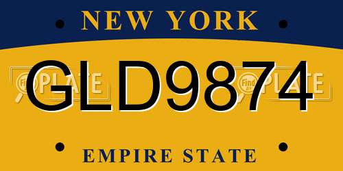 GLD9874 New York License Plate