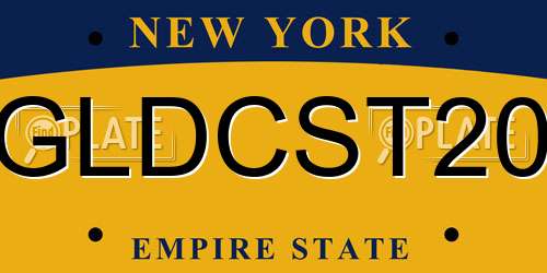 GLDCST20 New York License Plate