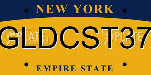 GLDCST37 New York License Plate