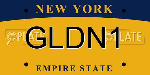 GLDN1 New York License Plate
