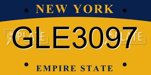 GLE3097 New York License Plate