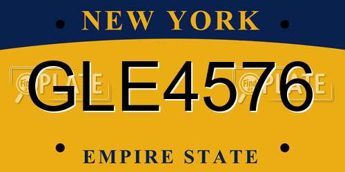 GLE4576 New York License Plate