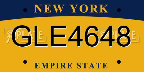 GLE4648 New York License Plate