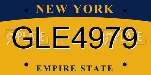 GLE4979 New York License Plate