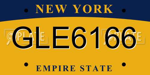 GLE6166 New York License Plate