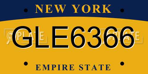 GLE6366 New York License Plate
