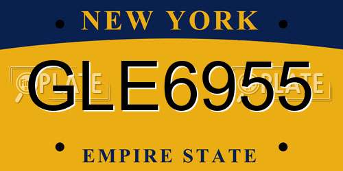GLE6955 New York License Plate