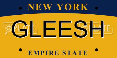 GLEESH New York License Plate