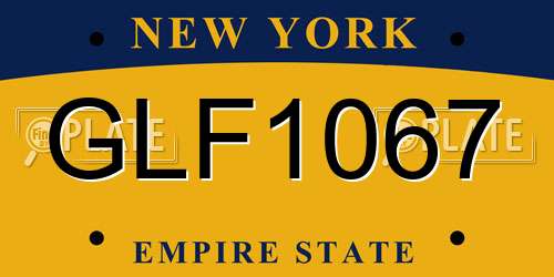 GLF1067 New York License Plate