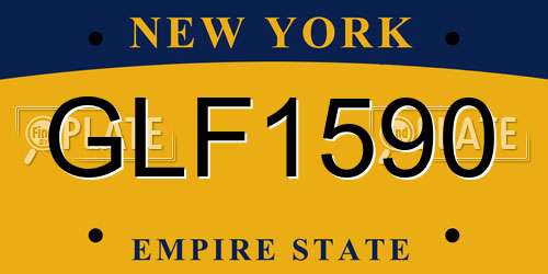 GLF1590 New York License Plate