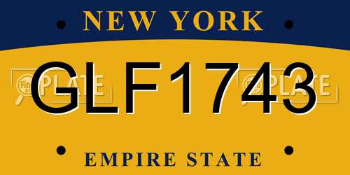 GLF1743 New York License Plate