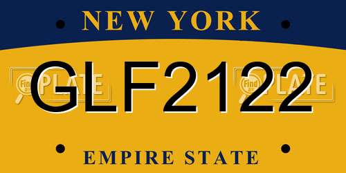 GLF2122 New York License Plate