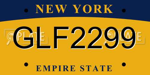 GLF2299 New York License Plate