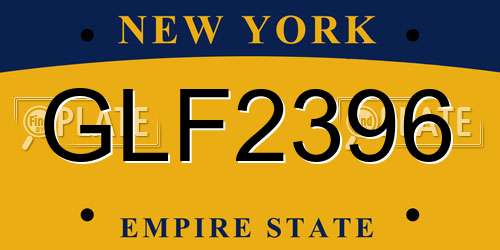 GLF2396 New York License Plate