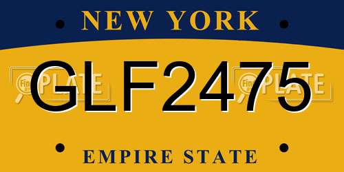 GLF2475 New York License Plate