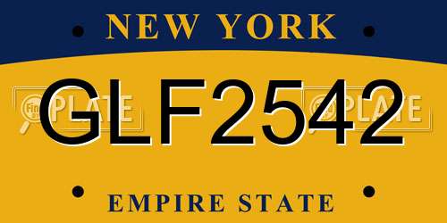 GLF2542 New York License Plate