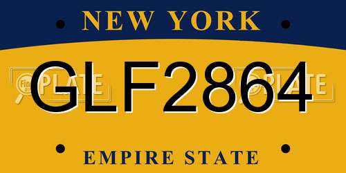 GLF2864 New York License Plate