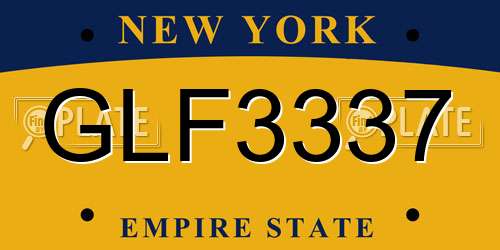 GLF3337 New York License Plate
