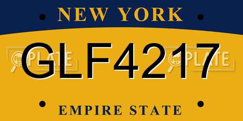 GLF4217 New York License Plate