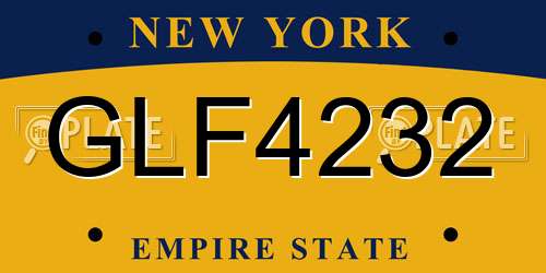 GLF4232 New York License Plate