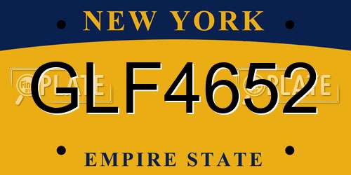 GLF4652 New York License Plate