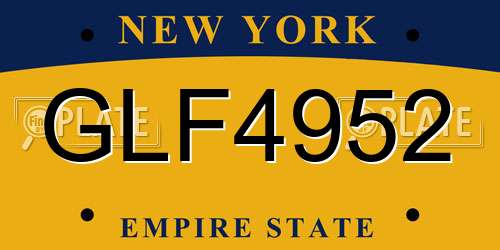 GLF4952 New York License Plate