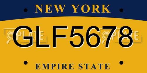GLF5678 New York License Plate