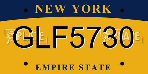 GLF5730 New York License Plate