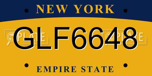 GLF6648 New York License Plate