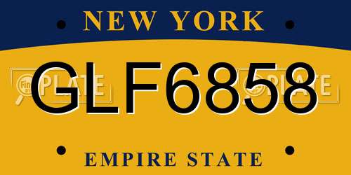GLF6858 New York License Plate