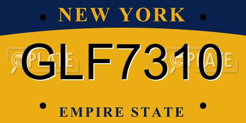 GLF7310 New York License Plate