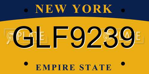 GLF9239 New York License Plate