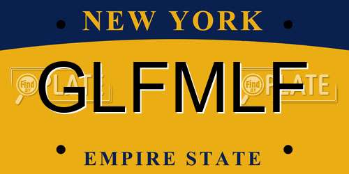 GLFMLF New York License Plate