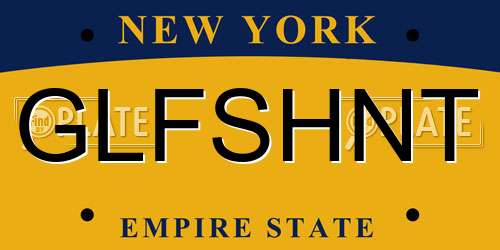 GLFSHNT New York License Plate