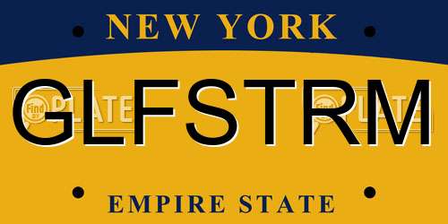 GLFSTRM New York License Plate