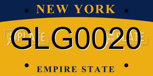 GLG0020 New York License Plate
