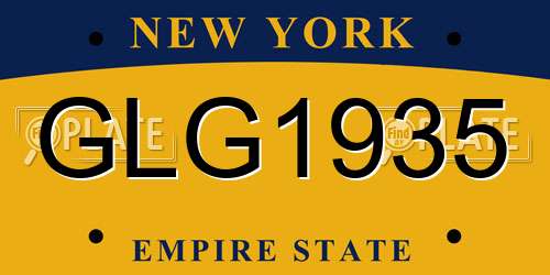 GLG1935 New York License Plate