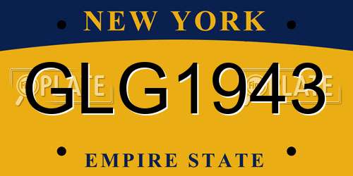 GLG1943 New York License Plate