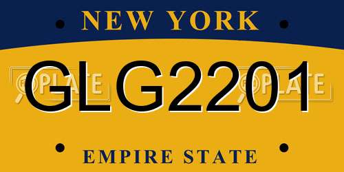 GLG2201 New York License Plate