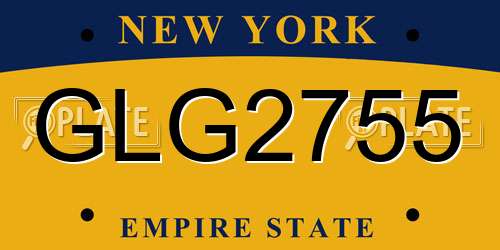 GLG2755 New York License Plate