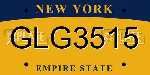 GLG3515 New York License Plate